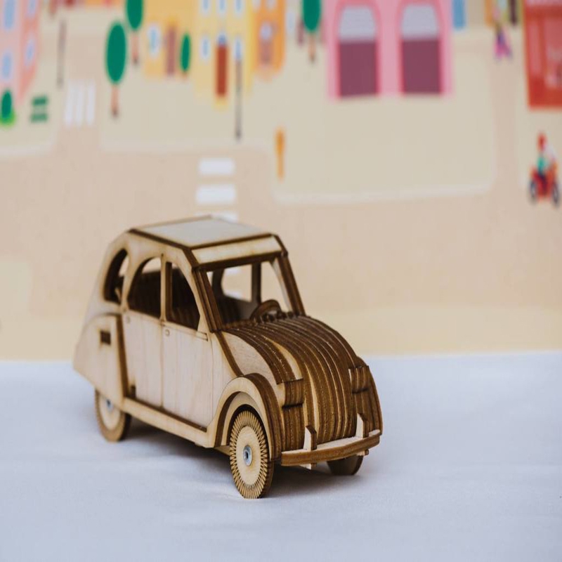 طرح سیتروئن 2cv مناسب برای استفاده در دستگاه های cnc چوب و cnc لیزر - laser cut citroen 2cv dxf file