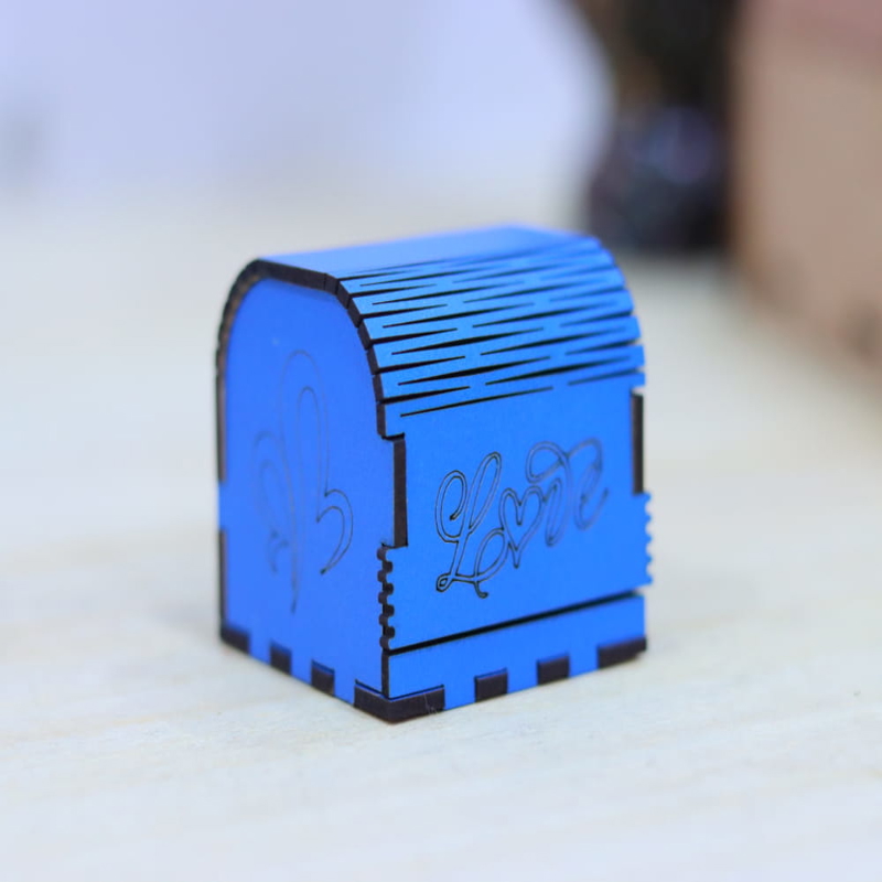 طرح جعبه انگشتر چوبی مناسب برای استفاده در دستگاه های cnc چوب و cnc لیزر - laser cut wood ring box cdr file