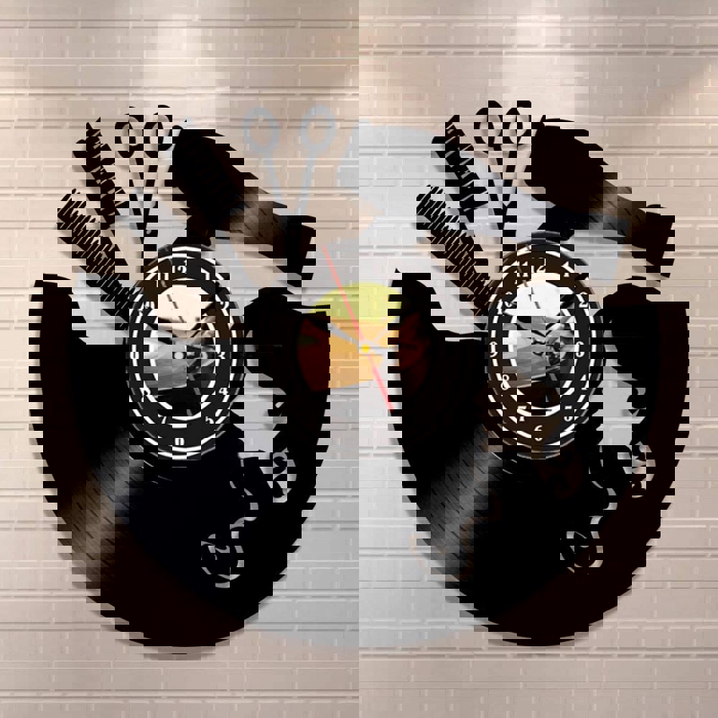 طرح ساعت دیواری سالن زیبایی آرایشگاه زنانه مناسب برای استفاده در دستگاه های cnc چوب و cnc لیزر - laser cut hairdresser barber salon beauty salon wall clock cdr file