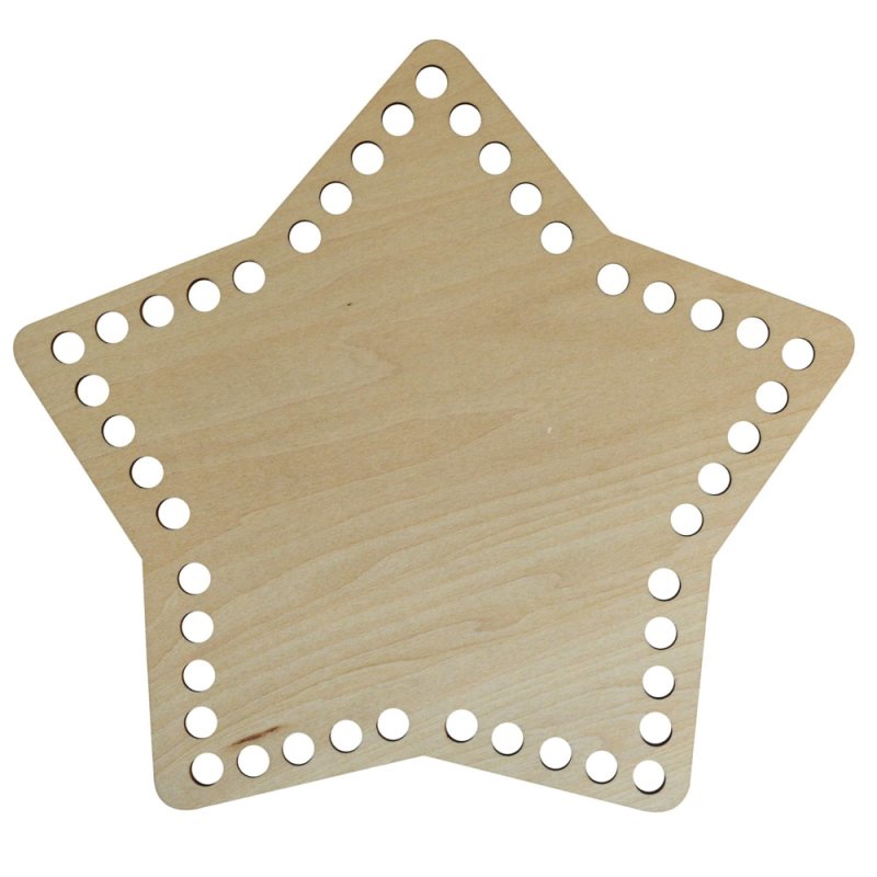 طرح کف سبد چوبی ستاره ای شکل برای قلاب بافی مناسب برای استفاده در دستگاه های cnc چوب و cnc لیزر - laser cut star shape wooden basket bottoms for crochet