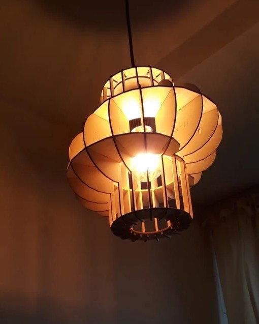 طرح لامپ دونات مناسب برای استفاده در دستگاه های cnc چوب و cnc لیزر - laser cut donut lamp