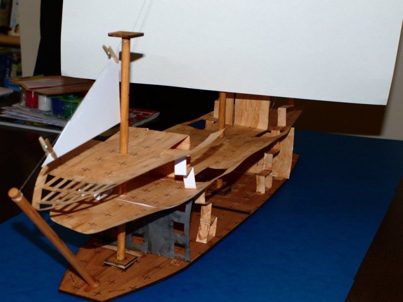 طرح کشتی بادبانی گالیون مناسب برای استفاده در دستگاه های cnc چوب و cnc لیزر - laser cut galleon sailing ship