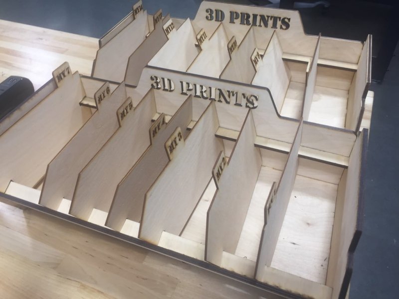 طرح جعبه چاپ سه بعدی با جداکننده مناسب برای استفاده در دستگاه های cnc چوب و cnc لیزر - laser cut 3d print box w dividers