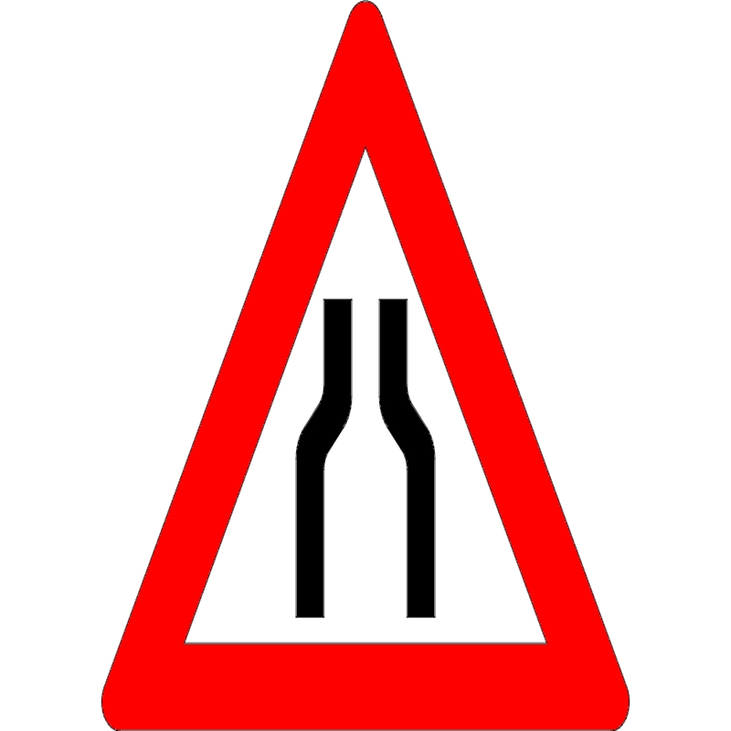 طرح تابلوی ترافیکی جاده باریک مناسب برای استفاده در دستگاه های cnc چوب و cnc لیزر - traffic narrow road sign dxf file