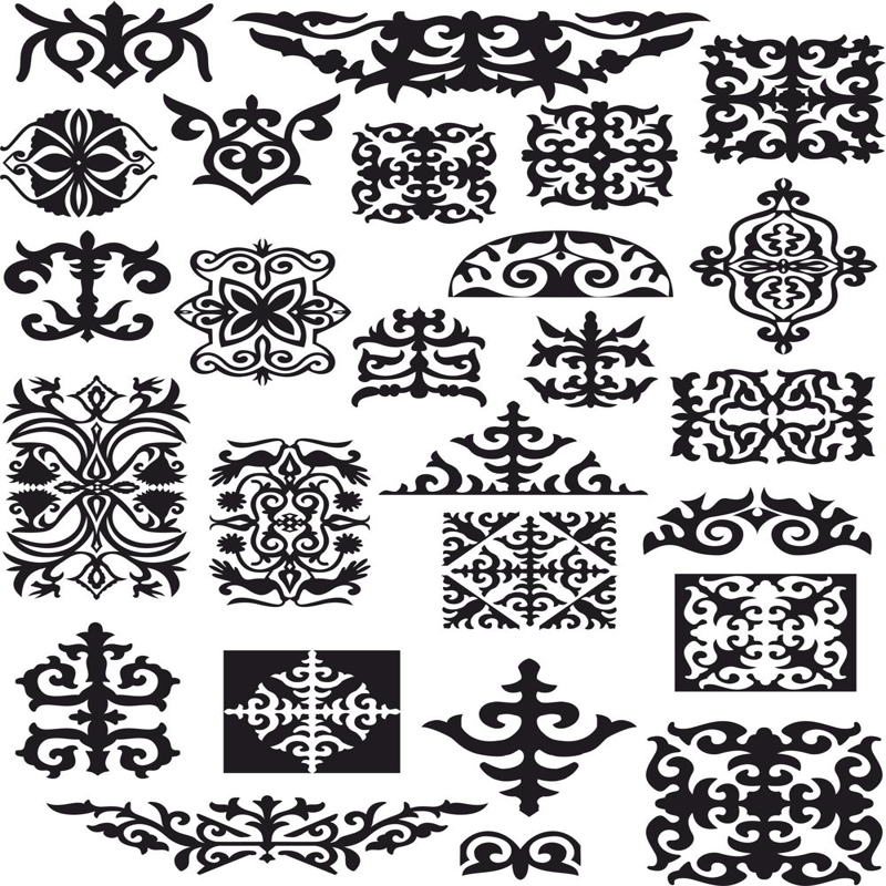 طرح وکتور تزئینات کازا مناسب برای استفاده در دستگاه های cnc چوب و cnc لیزر - kazah ornament vectors cdr file