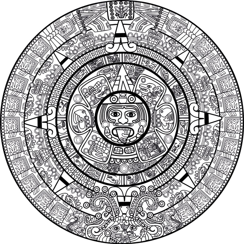 طرح فایل وکتور تقویم مایا مناسب برای استفاده در دستگاه های cnc چوب و cnc لیزر - mayan calendar vector art cdr file
