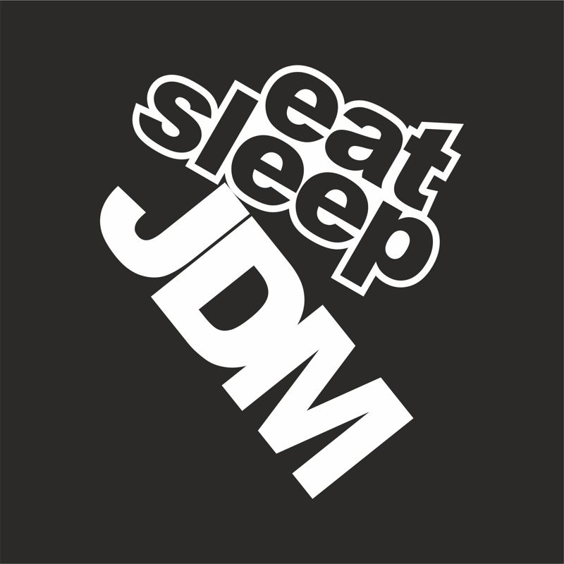 طرح فایل وکتور استیکر JDM با پسوند cdr مناسب برای استفاده در دستگاه های cnc چوب و cnc لیزر - eat sleep jdm sticker vector cdr file