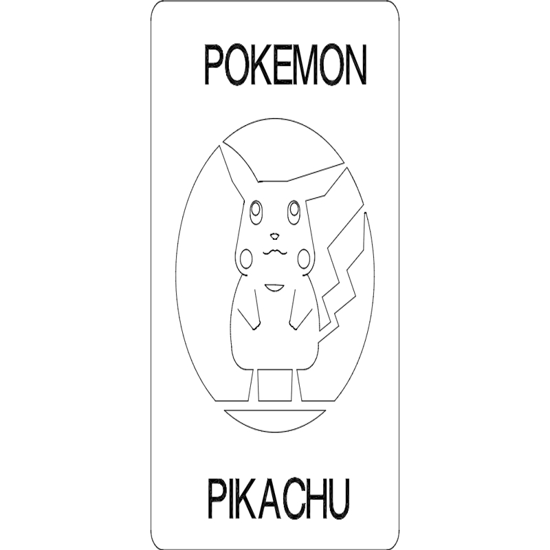 طرح پیکاچو مناسب برای استفاده در دستگاه های cnc چوب و cnc لیزر - pikachu dxf file