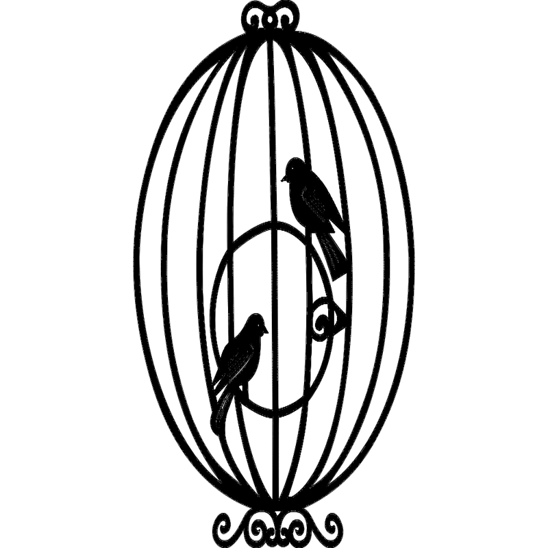 طرح قفس پرنده مناسب برای استفاده در دستگاه های cnc چوب و cnc لیزر - bird cage dxf file