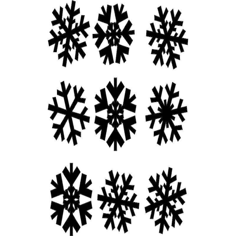 طرح دانه‌های برف مناسب برای استفاده در دستگاه های cnc چوب و cnc لیزر - snowflakes dxf file