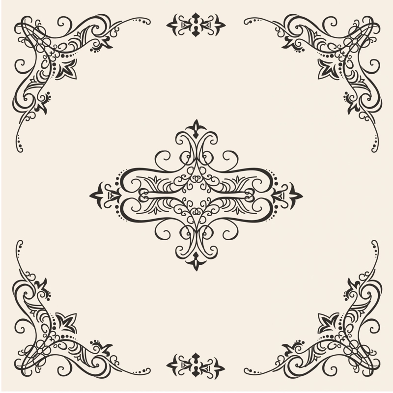 طرح قاب گل قدیمی مناسب برای استفاده در دستگاه های cnc چوب و cnc لیزر - retro floral frame dxf file