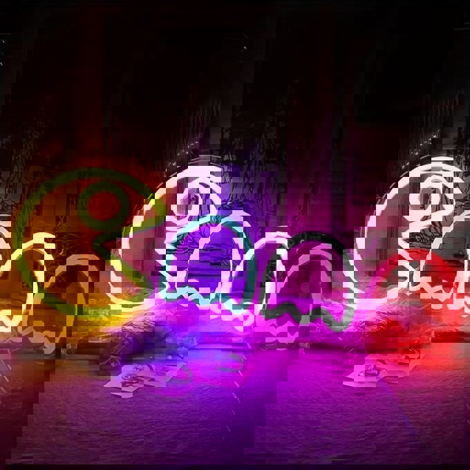 طرح تابلو نئون پکمن اتاق بازی تابلو نئون ال ای دی مناسب برای استفاده در دستگاه های cnc چوب و cnc لیزر - laser cut pacman neon sign game room led neon sign