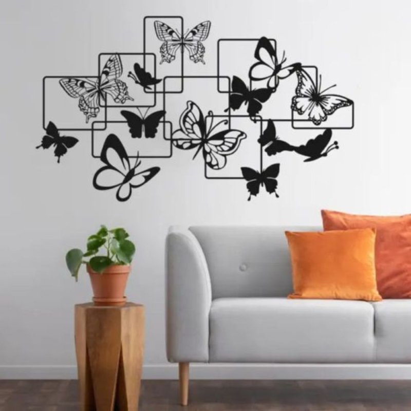 طرح تزیین دیوار با پروانه مناسب برای استفاده در دستگاه های cnc چوب و cnc لیزر - laser cut butterfly wall decor