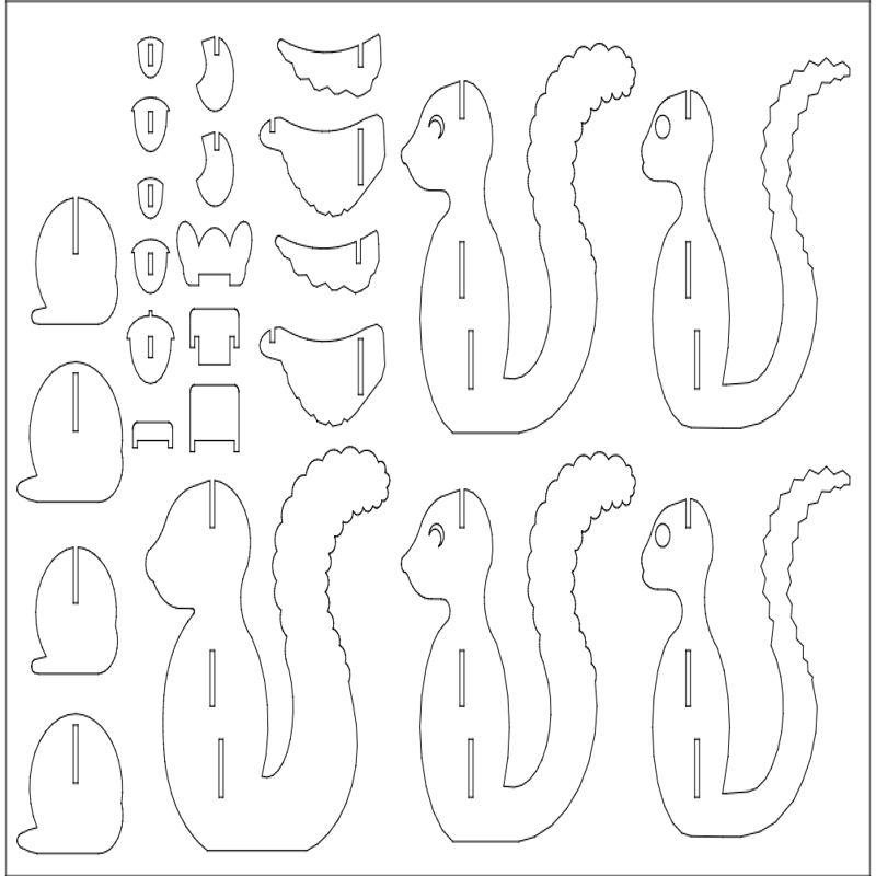 طرح سنجاب برای سارا مناسب برای استفاده در دستگاه های cnc چوب و cnc لیزر - squirrel for sarah dxf file