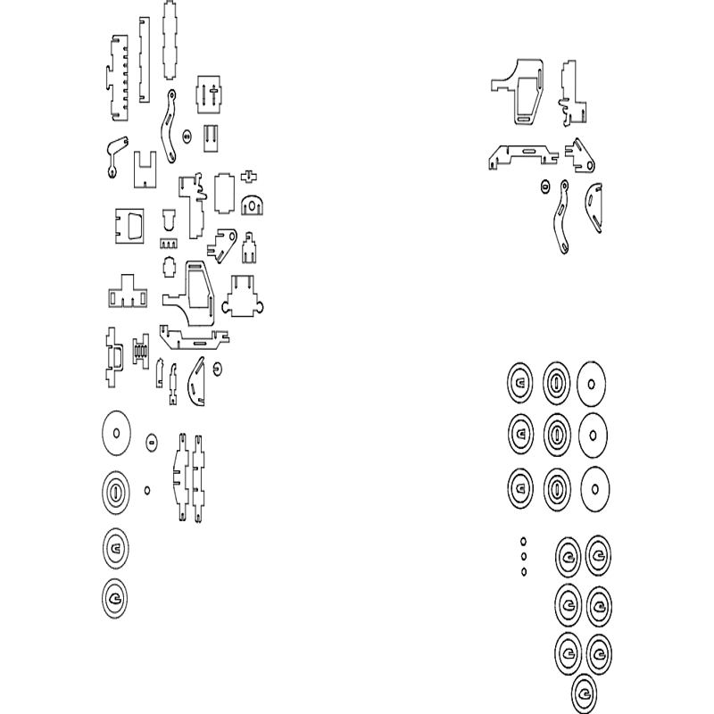 طرح لودر جلویی ۳ میلی‌متری مناسب برای استفاده در دستگاه های cnc چوب و cnc لیزر - 3mm front end loader dxf file
