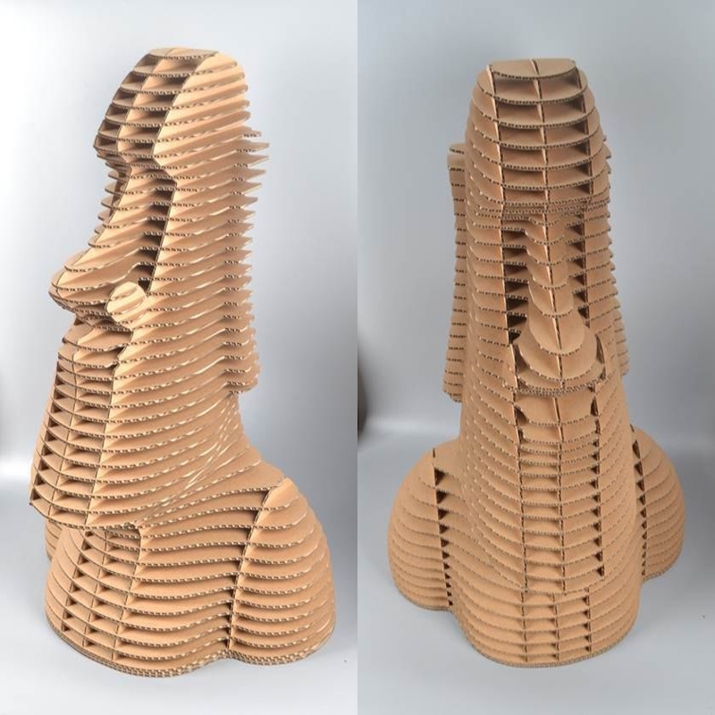 طرح مجسمه موآی با ضخامت ۳ میلی‌متر مناسب برای استفاده در دستگاه های cnc چوب و cnc لیزر - moai statue laser cut 3mm dxf file