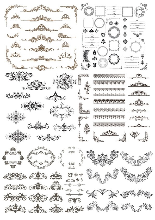 طرح وکتور عناصر طراحی مناسب برای استفاده در دستگاه های cnc چوب و cnc لیزر - design elements vectors cdr file