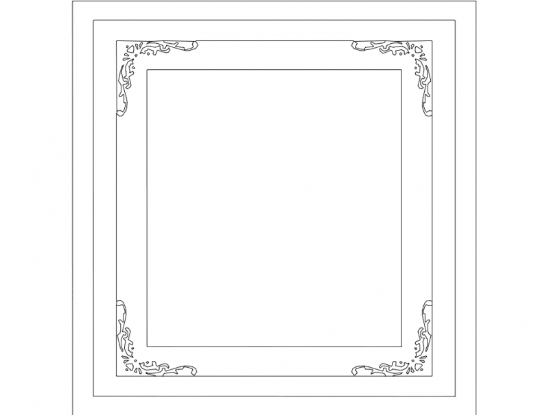 طرح قاب مناسب برای استفاده در دستگاه های cnc چوب و cnc لیزر - frame dxf file