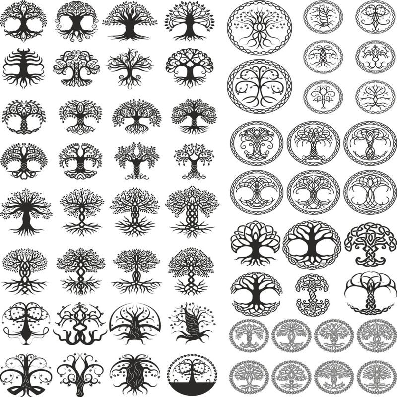 طرح مجموعه درختان سلتیک مناسب برای استفاده در دستگاه های cnc چوب و cnc لیزر - celtic trees pack cdr file