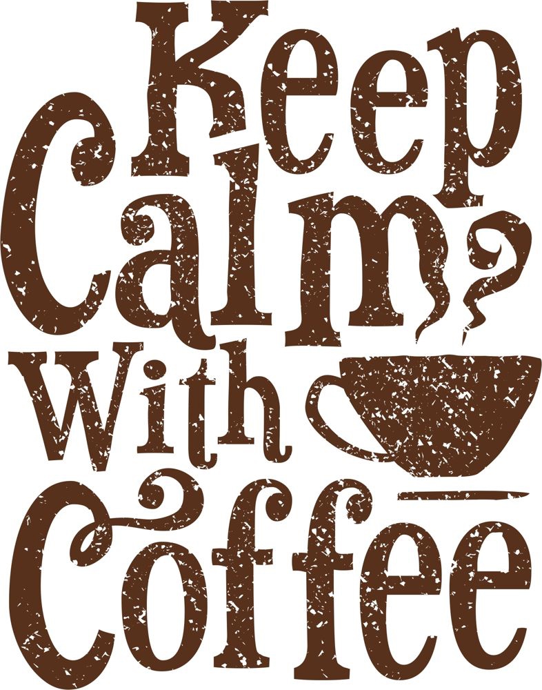 طرح فایل وکتور هنری قهوه و حفظ آرامش مناسب برای استفاده در دستگاه های cnc چوب و cnc لیزر - keep calm coffee vector art cdr file