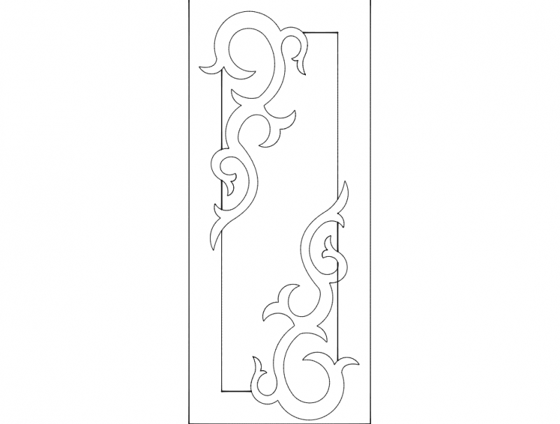 طرح درب شماره ۴ با مناسب برای استفاده در دستگاه های cnc چوب و cnc لیزر - door design 4 dxf file