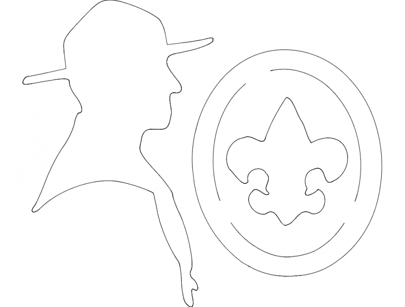 طرح نماد b scout مناسب برای استفاده در دستگاه های cnc چوب و cnc لیزر - b scout emblem dxf file