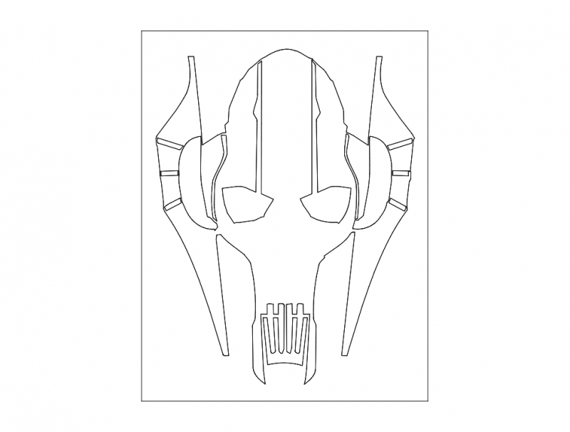طرح جمجمه ترسناک ۴۴۰b مناسب برای استفاده در دستگاه های cnc چوب و cnc لیزر - horror skull 440b dxf file