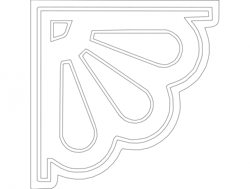 طرح براکت ۲ مناسب برای استفاده در دستگاه های cnc چوب و cnc لیزر - bracket 2 dxf file