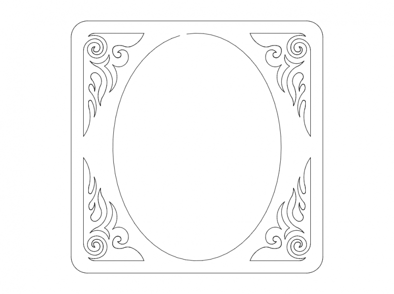 طرح فریم ۱ مناسب برای استفاده در دستگاه های cnc چوب و cnc لیزر - frame 1 dxf file