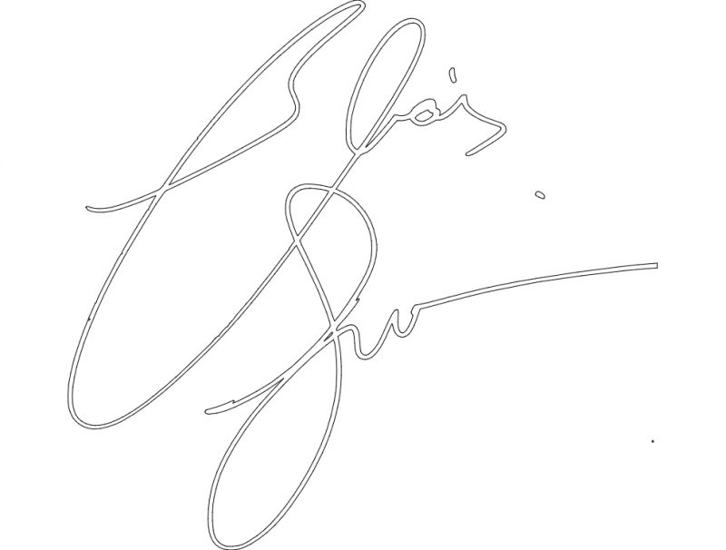 طرح امضای الیاس مناسب برای استفاده در دستگاه های cnc چوب و cnc لیزر - elias signature dxf file