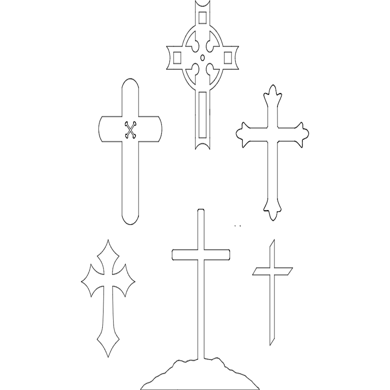 طرح مجموعه صلیب مسیحی مناسب برای استفاده در دستگاه های cnc چوب و cnc لیزر - christian cross collection dxf file