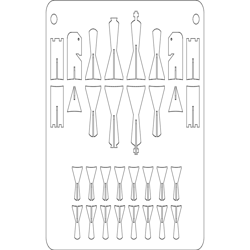 طرح شطرنج مناسب برای استفاده در دستگاه های cnc چوب و cnc لیزر - chess dxf file