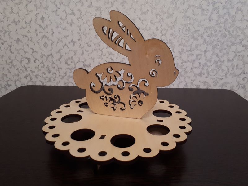 طرح پایه با خرگوش مناسب برای استفاده در دستگاه های cnc چوب و cnc لیزر - podstavka s zaytsem cdr file