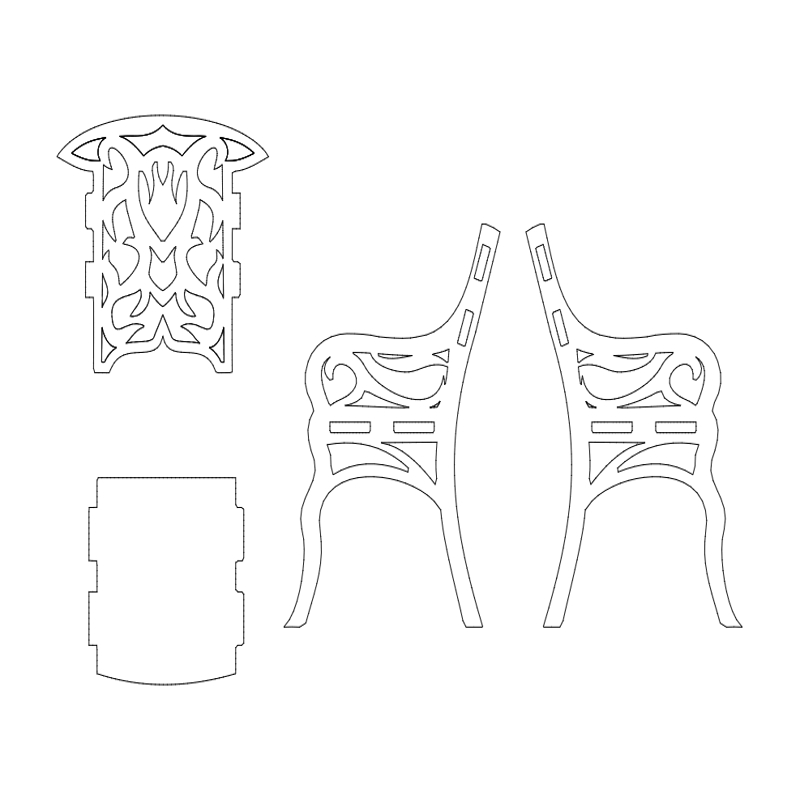 طرح سیلا مناسب برای استفاده در دستگاه های cnc چوب و cnc لیزر - silla dxf file