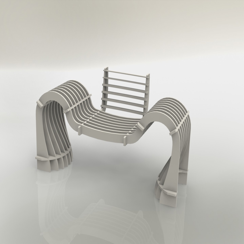 طرح صندلی ۴، ۱۹ میلی‌متری، مناسب برای استفاده در دستگاه های cnc چوب و cnc لیزر - chair 4 19mm dxf