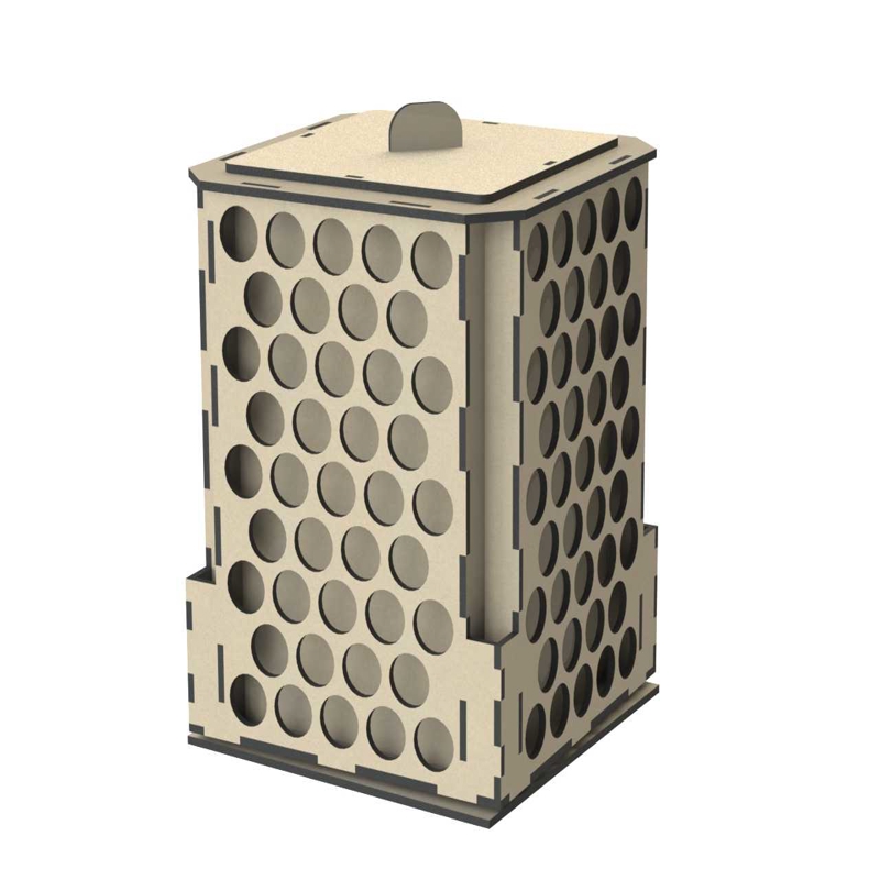طرح جای رنگ گردان ۱ مناسب برای استفاده در دستگاه های cnc چوب و cnc لیزر - porta tintas giratorio 1 dxf file