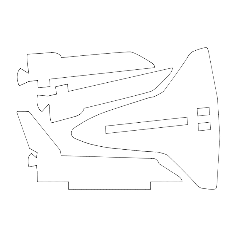 طرح ساده شده شاتل فضایی مناسب برای استفاده در دستگاه های cnc چوب و cnc لیزر - space shuttle simplified dxf file