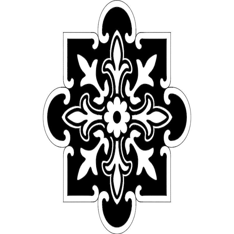طرح گل تزئینی مناسب برای استفاده در دستگاه های cnc چوب و cnc لیزر - floral pattern decorative dxf file
