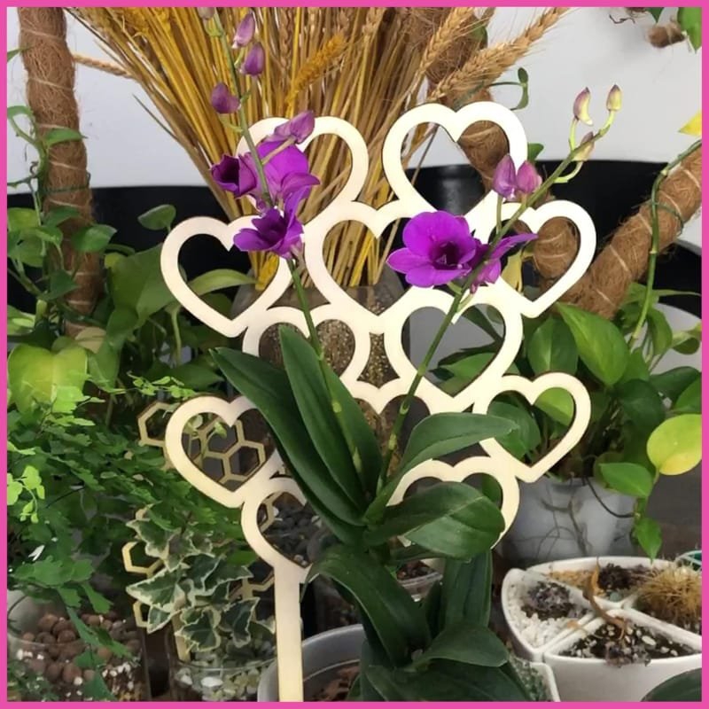 طرح داربست قلبی برای گیاهان گلدانی خانگی، قاب ثابت بالارونده تاک مناسب برای استفاده در دستگاه های cnc چوب و cnc لیزر - laser cut heart trellis for indoor potted plants climbing vine fixed frame