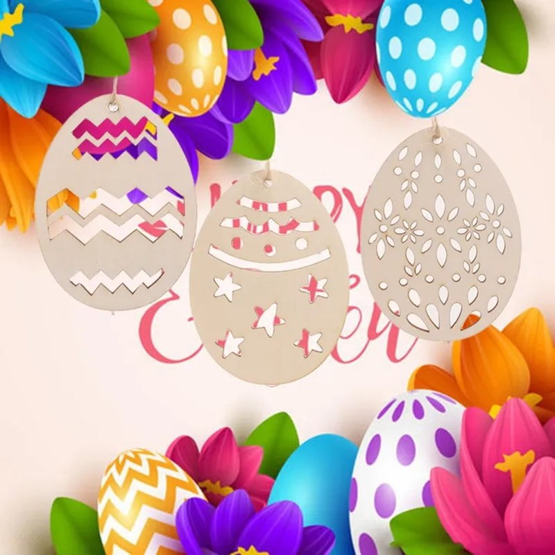 طرح تزئینات چوبی جشن عید پاک مناسب برای استفاده در دستگاه های cnc چوب و cnc لیزر - laser cut easter festival wood ornaments