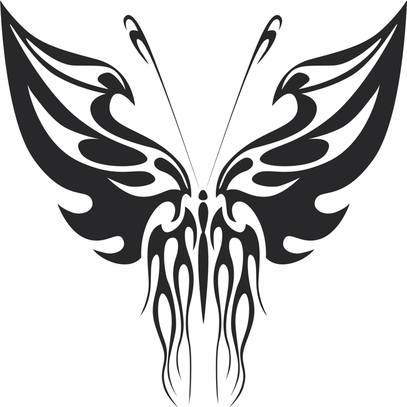 طرح فایل وکتور پروانه قبیله ای و فرمت 32 مناسب برای استفاده در دستگاه های cnc چوب و cnc لیزر - tribal butterfly vector art 32 dxf file