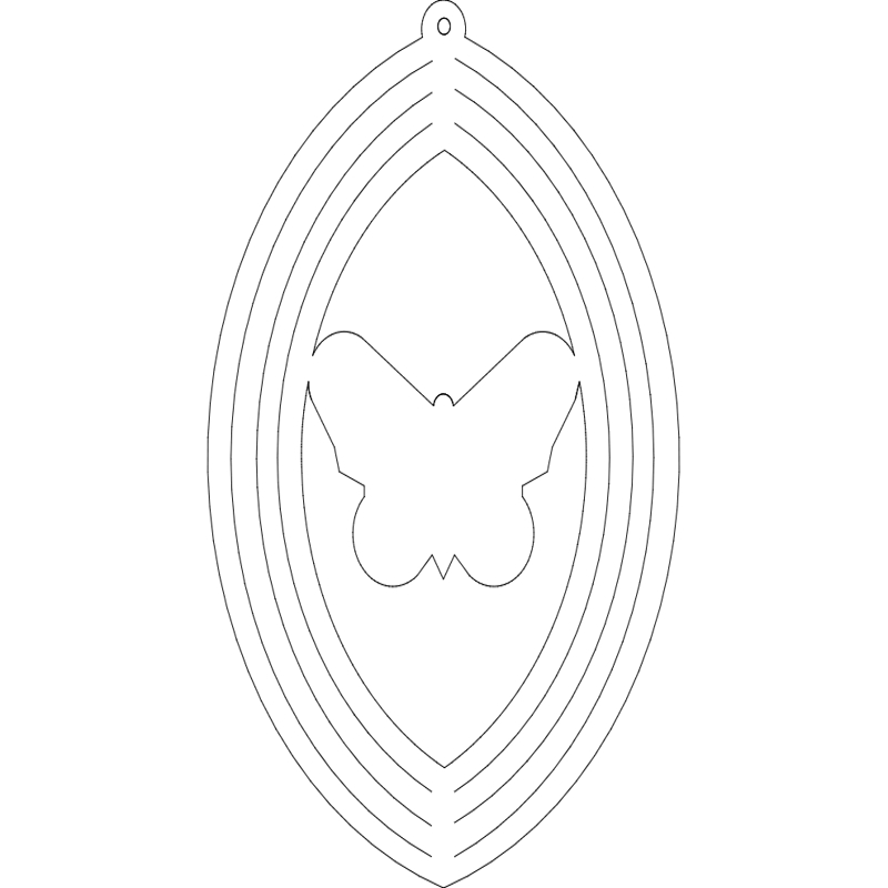 طرح پروانه چرخان بادی مناسب برای استفاده در دستگاه های cnc چوب و cnc لیزر - wind spin butterfly dxf file