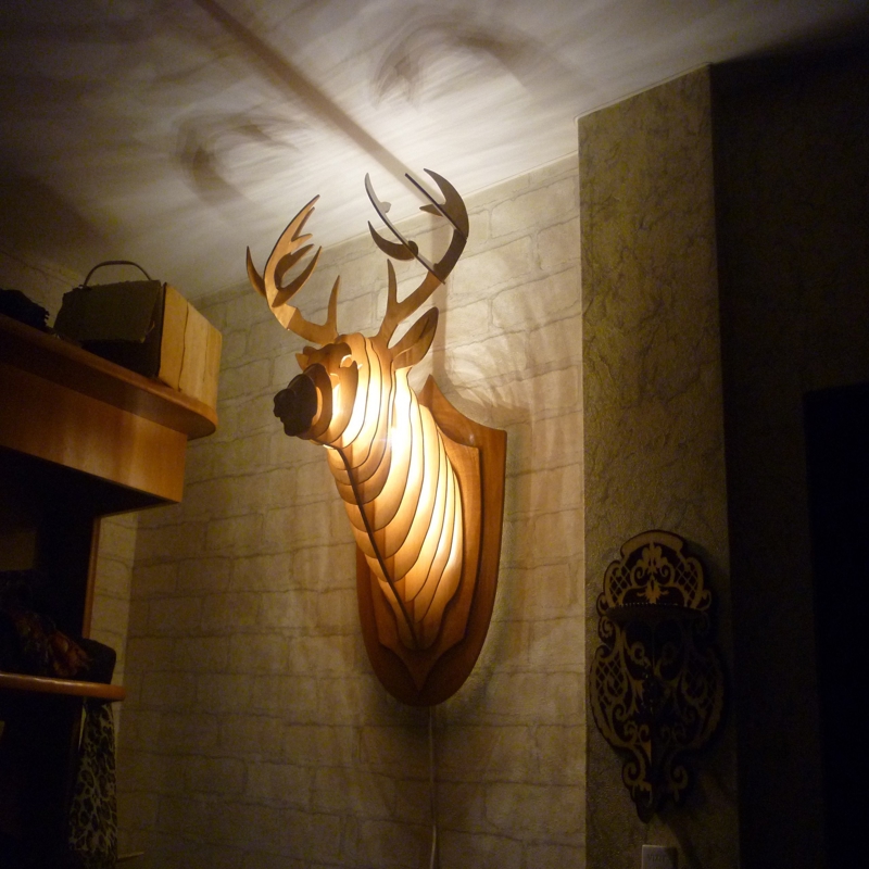 طرح پازل سه بعدی چوبی سر گوزن مناسب برای استفاده در دستگاه های cnc چوب و cnc لیزر - 3d wooden deer head puzzle cdr file