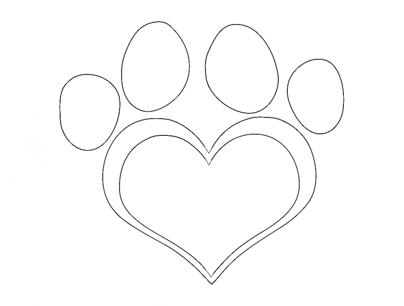 طرح قلب پنجه سگ مناسب برای استفاده در دستگاه های cnc چوب و cnc لیزر - dog paw heart dxf file