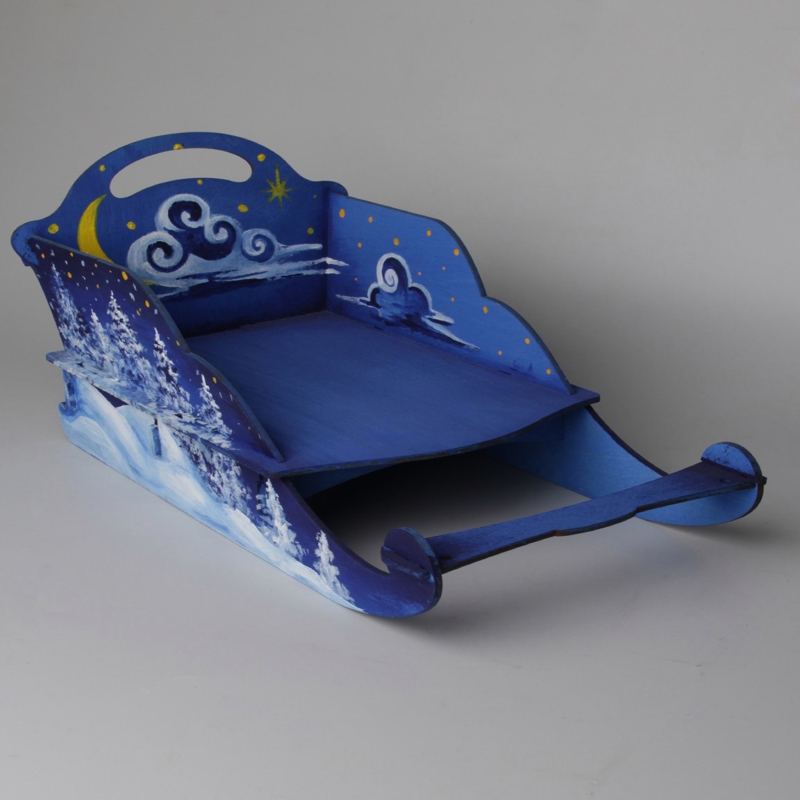 طرح سورتمه چوبی مناسب برای استفاده در دستگاه های cnc چوب و cnc لیزر - wooden laser cut sleigh cdr file