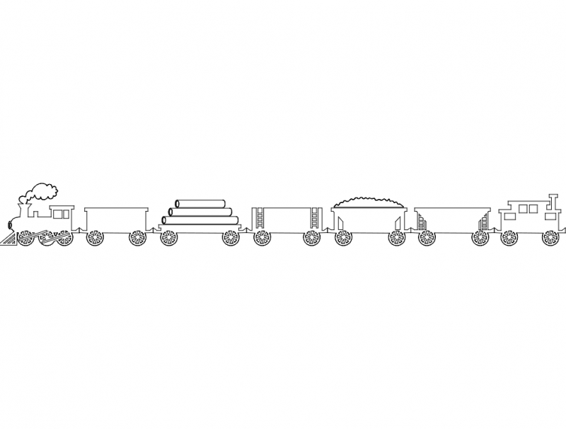 طرح قطار مناسب برای استفاده در دستگاه های cnc چوب و cnc لیزر - train dxf file