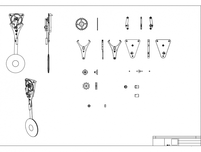 طرح ساده‌ترین ساعت دنیا نسخه rev2 مناسب برای استفاده در دستگاه های cnc چوب و cnc لیزر - worlds simplest clock dxfs rev2 dxf file