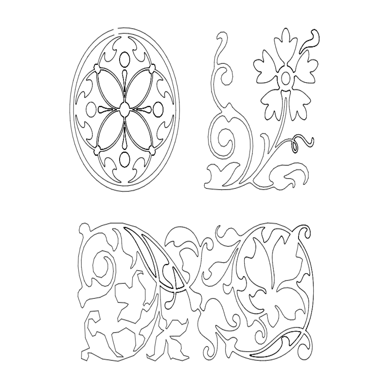 طرح گل مناسب برای استفاده در دستگاه های cnc چوب و cnc لیزر - floral designs dxf file