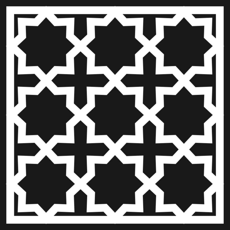 طرح قاب طرح هندسی اسلامی با طرح کاشی پیچیده برای فایل لیزر cnc مناسب برای استفاده در دستگاه های cnc چوب و cnc لیزر - islamic geometric pattern frame with intricate tile design for cnc laser cdr file