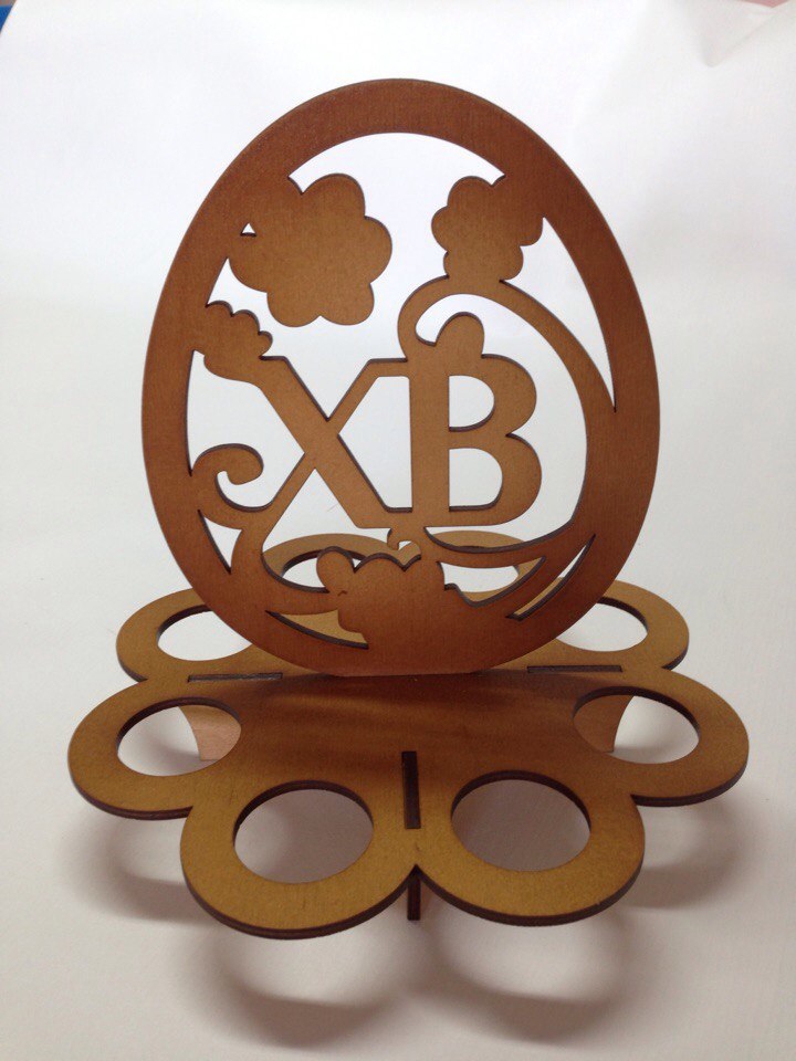 طرح فایل وکتور مدل جا تخم مرغ عید پاک مناسب برای استفاده در دستگاه های cnc چوب و cnc لیزر - easter egg holder laser cut vector model cdr file